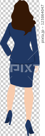 ビジネスウーマンの後ろ姿のイラスト ビジネスウーマンの後ろ姿のイラスト 123864047