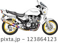 大型ネイキッドバイクイラスト（白） 123864123