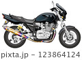 大型ネイキッドバイクイラスト（黒） 123864124