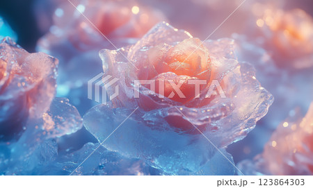 氷の花の背景素材（Generative AI） 123864303