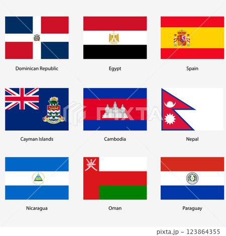 Set Flags of world sovereign states on a white background Set Flags of world sovereign states on a white background 123864355
