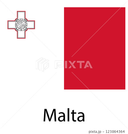 Flag of the country Malta on a white background 123864364