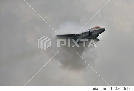 The US Air Force F-35 Demo Team performing at Royal Thai Air Force 88th Anniversary Air Show. 123864618