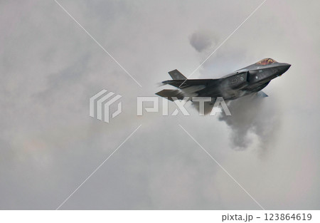 The US Air Force F-35 Demo Team performing at Royal Thai Air Force 88th Anniversary Air Show. The US Air Force F-35 Demo Team performing at Royal Thai Air Force 88th Anniversary Air Show. 123864619