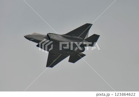 The US Air Force F-35 Demo Team performing at Royal Thai Air Force 88th Anniversary Air Show. 123864622