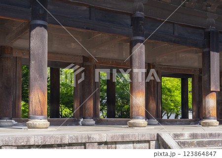 初夏の京都　南禅寺三門から見える新緑 123864847