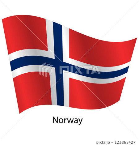 Flag of the country Norway on a white background 123865427