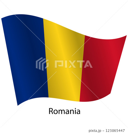 Flag of the country Romania on a white background 123865447