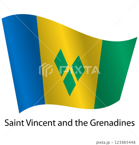 Flag of the country Saint Vincent and the Grenadines on a white background Flag of the country Saint Vincent and the Grenadines on a white background 123865448