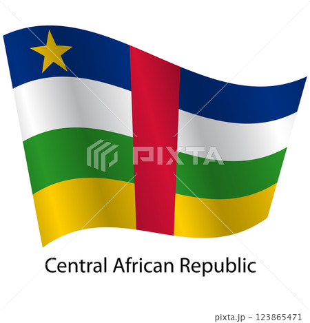 Flag of the country Central African Republic on a white background Flag of the country Central African Republic on a white background 123865471