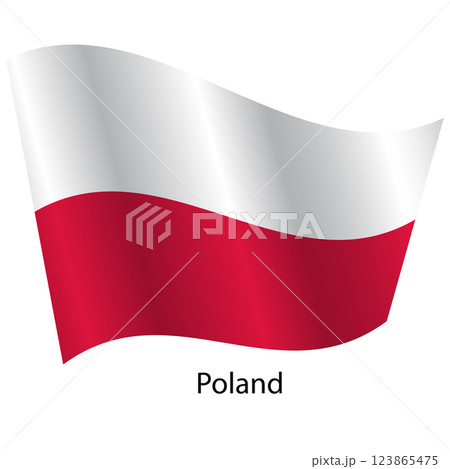 Flag of the country Poland on a white background 123865475