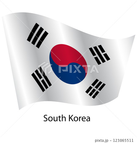 Flag of the country South Korea on a white background 123865511
