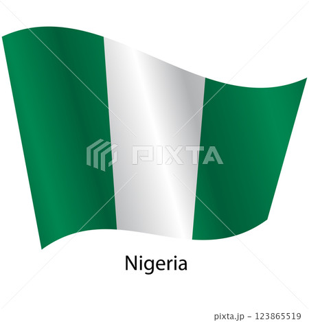 Flag of the country Nigeria on a white background 123865519