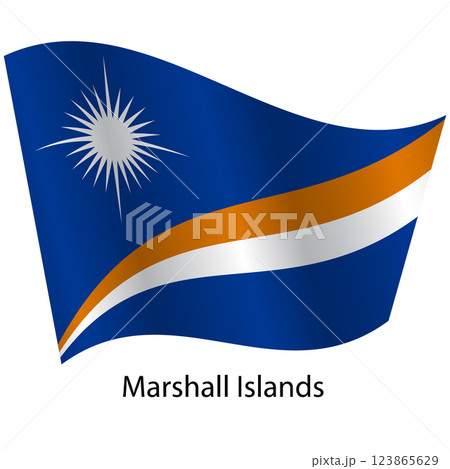 Flag of the country Marshall Islands on a white background 123865629
