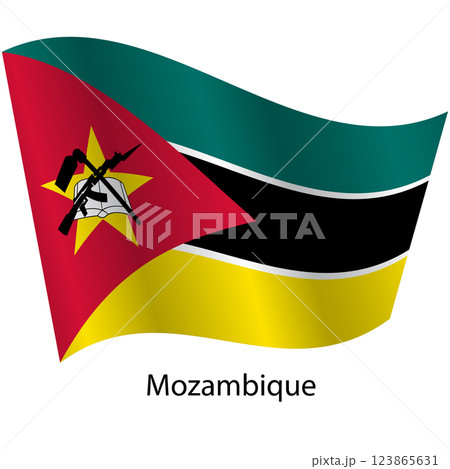 Flag of the country Mozambique on a white background Flag of the country Mozambique on a white background 123865631