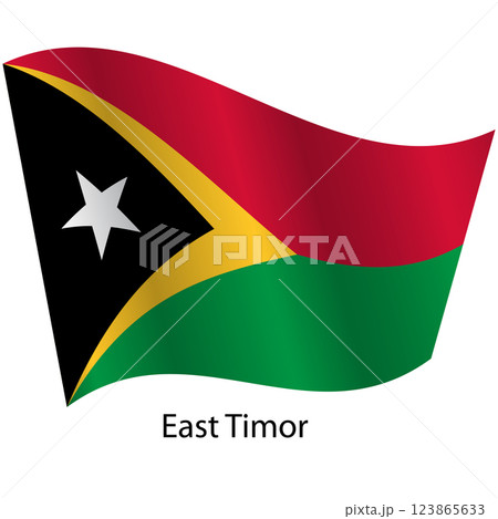 Flag of the country East Timor on a white background Flag of the country East Timor on a white background 123865633