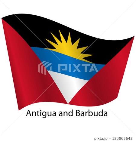 Flag of the country Antigua and Barbuda on a white background 123865642