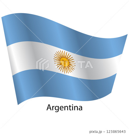 Flag of the country Argentina on a white background 123865643