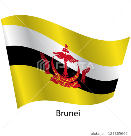 Flag of the country Brunei on a white background 123865663