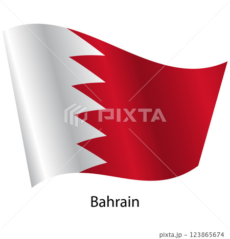 Flag of the country Bahrain on a white background 123865674