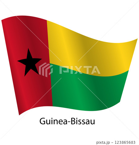 Flag of the country Guinea Bissau on a white background 123865683