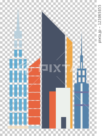 簡單的建築插畫 123865855