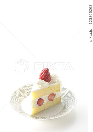 苺のショートケーキを白背景で撮影 苺のショートケーキを白背景で撮影 123866262