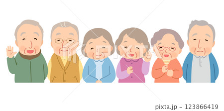 高齢者のグループ　シニア　後期高齢者 123866419