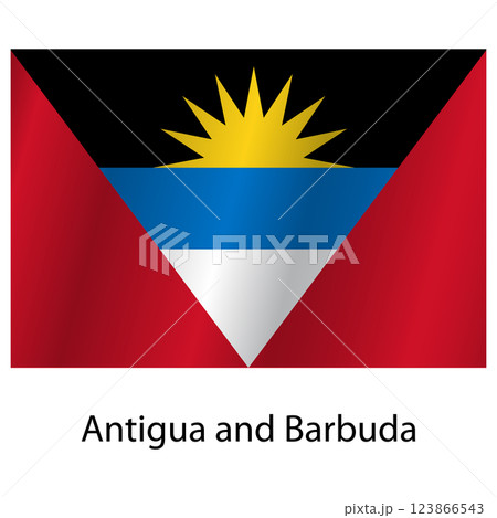 Flag of the country Antigua and Barbuda on a white background Flag of the country Antigua and Barbuda on a white background 123866543