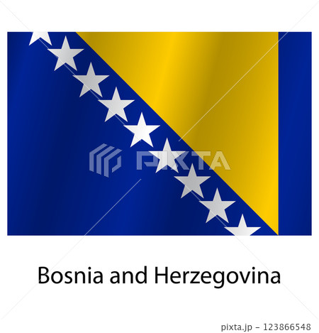 Flag of the country Bosnia and Herzegovina on a white background 123866548