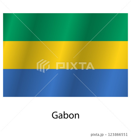 Flag of the country Gabon on a white background 123866551