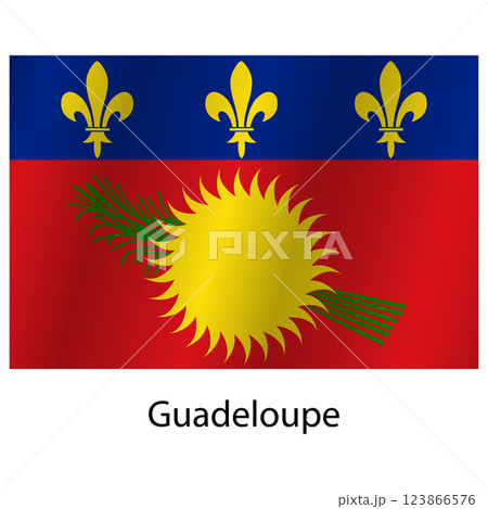 Flag of the country Guadeloupe on a white background 123866576