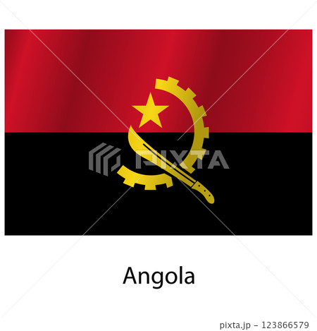 Flag of the country Angola on a white background 123866579