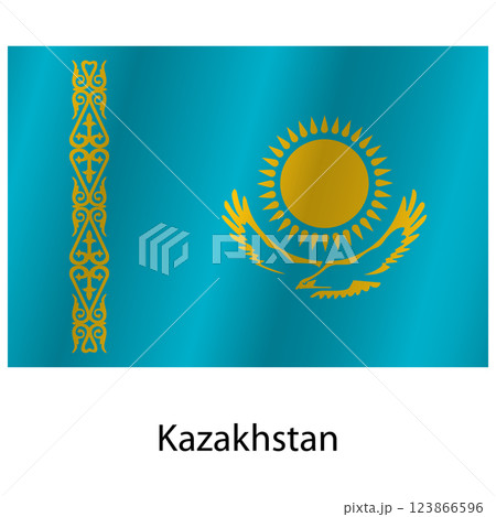 Flag of the country Kazakhstan on a white background 123866596