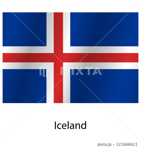 Flag of the country Iceland on a white background 123866621