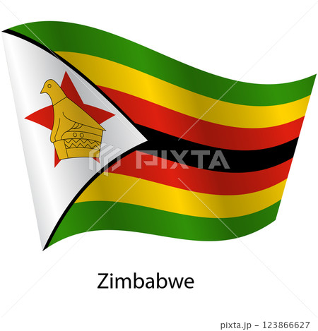 Flag of the country Zimbabwe on a white background 123866627