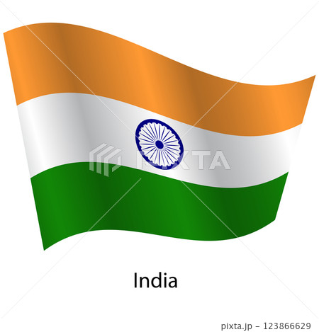 Flag of the country India on a white background 123866629
