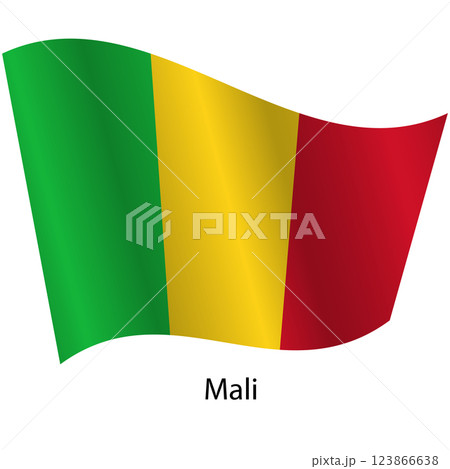 Flag of the country Mali on a white background 123866638