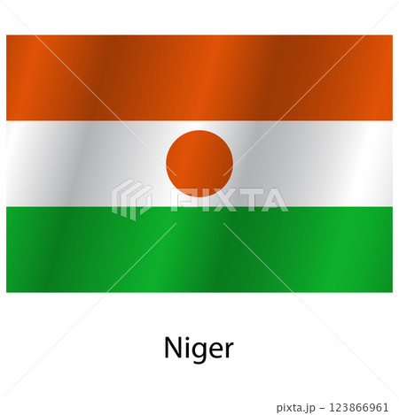 Flag of the country Niger on a white background 123866961