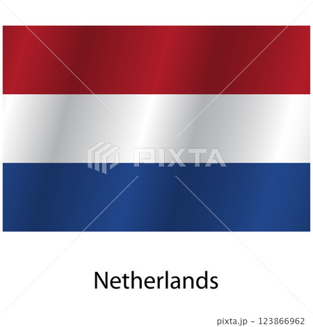 Flag of the country Netherlands on a white background 123866962