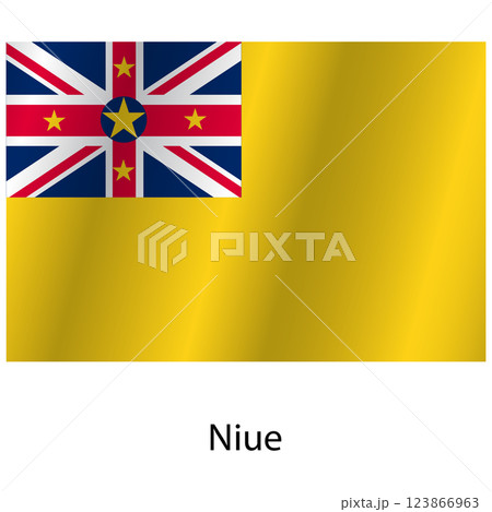 Flag of the country Niue on a white background 123866963