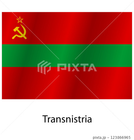 Flag of the country Transnistria on a white background 123866965