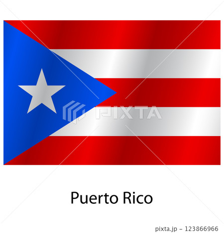 Flag of the country Puerto Rico on a white background 123866966