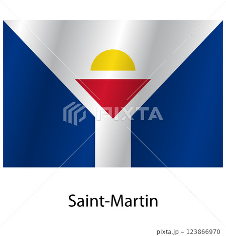 Flag of the country Saint Martin on a white background 123866970