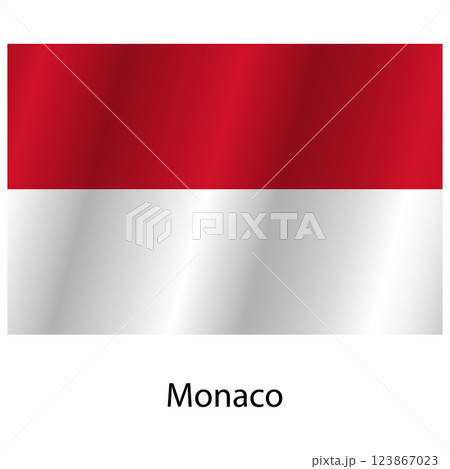 Flag of the country Monaco on a white background 123867023