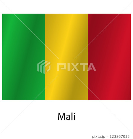 Flag of the country Mali on a white background 123867033