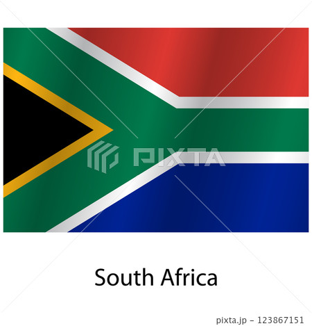 Flag of the country South Africa on a white background 123867151