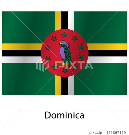 Flag of the country Dominica on a white background Flag of the country Dominica on a white background 123867159