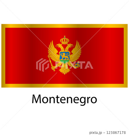 Flag of the country Montenegro on a white background 123867178