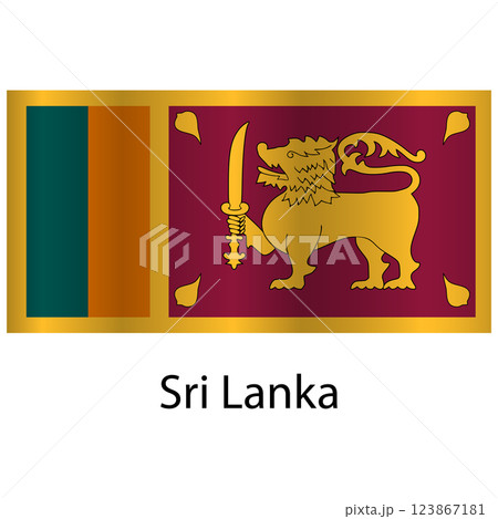 Flag of the country Sri Lanka on a white background 123867181